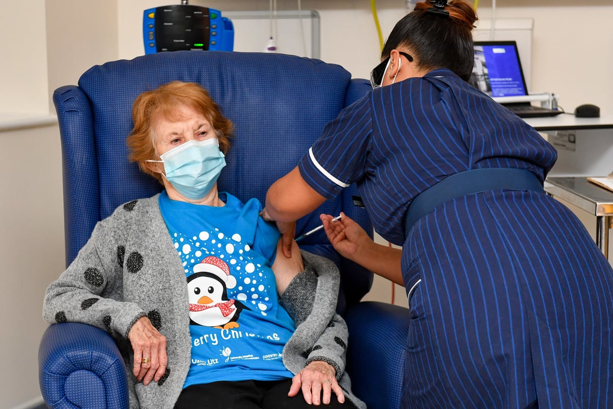 Grandmother Margaret, 90, becomes first person to receive Pfizer jab