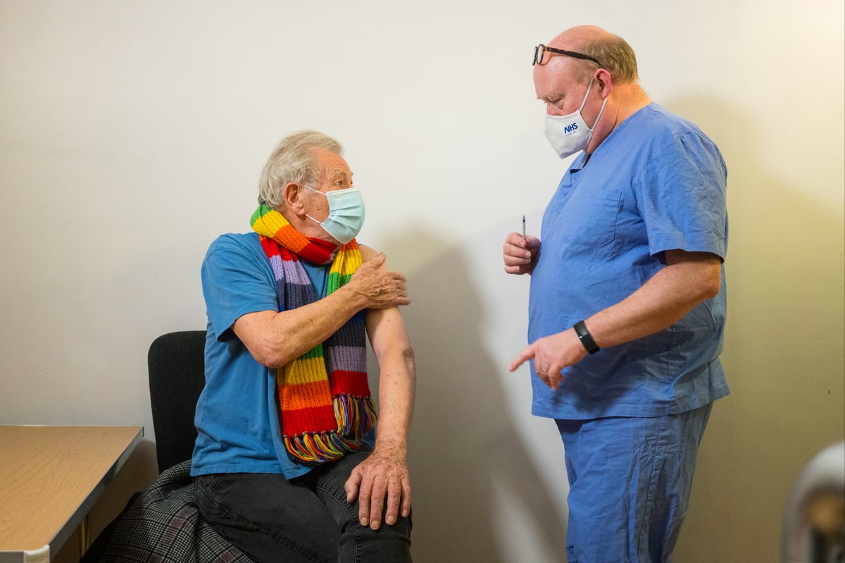 Sir Ian McKellen says he feels ‘euphoric’ after receiving coronavirus vaccine