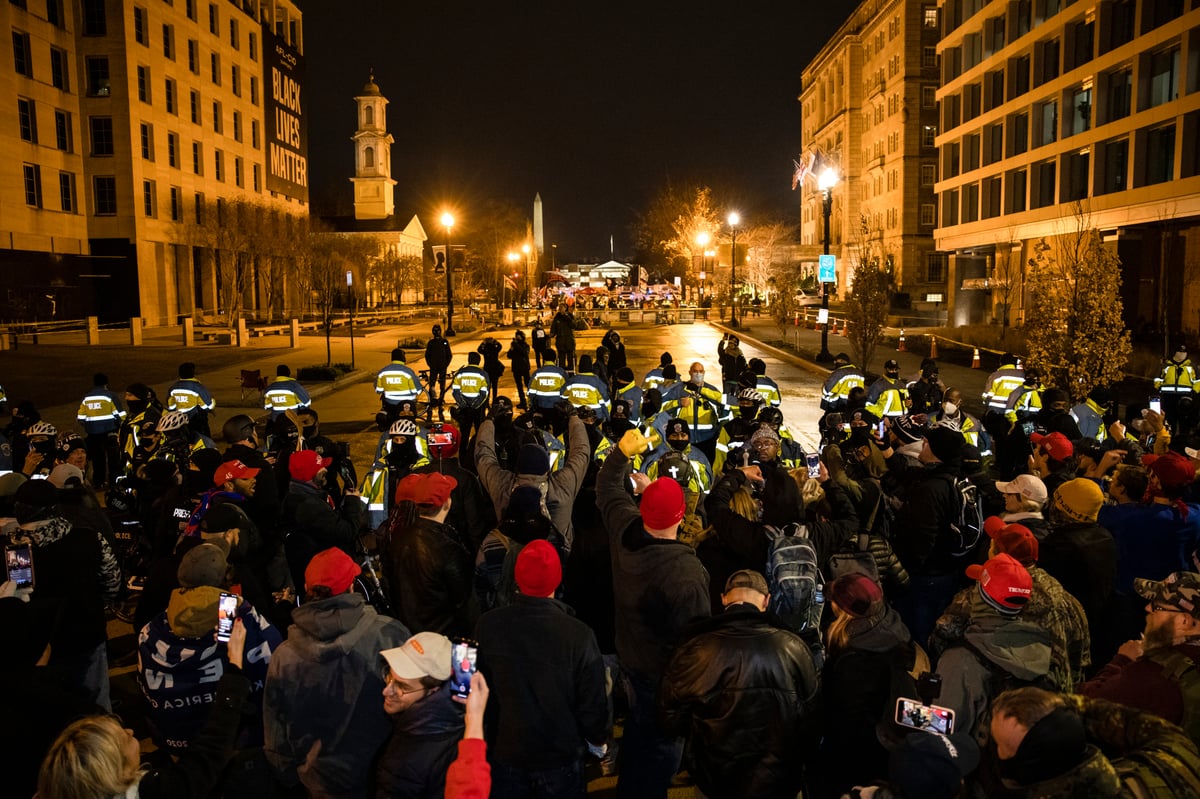 Donald Trump supporters clash with police in Washington amid election fraud protests