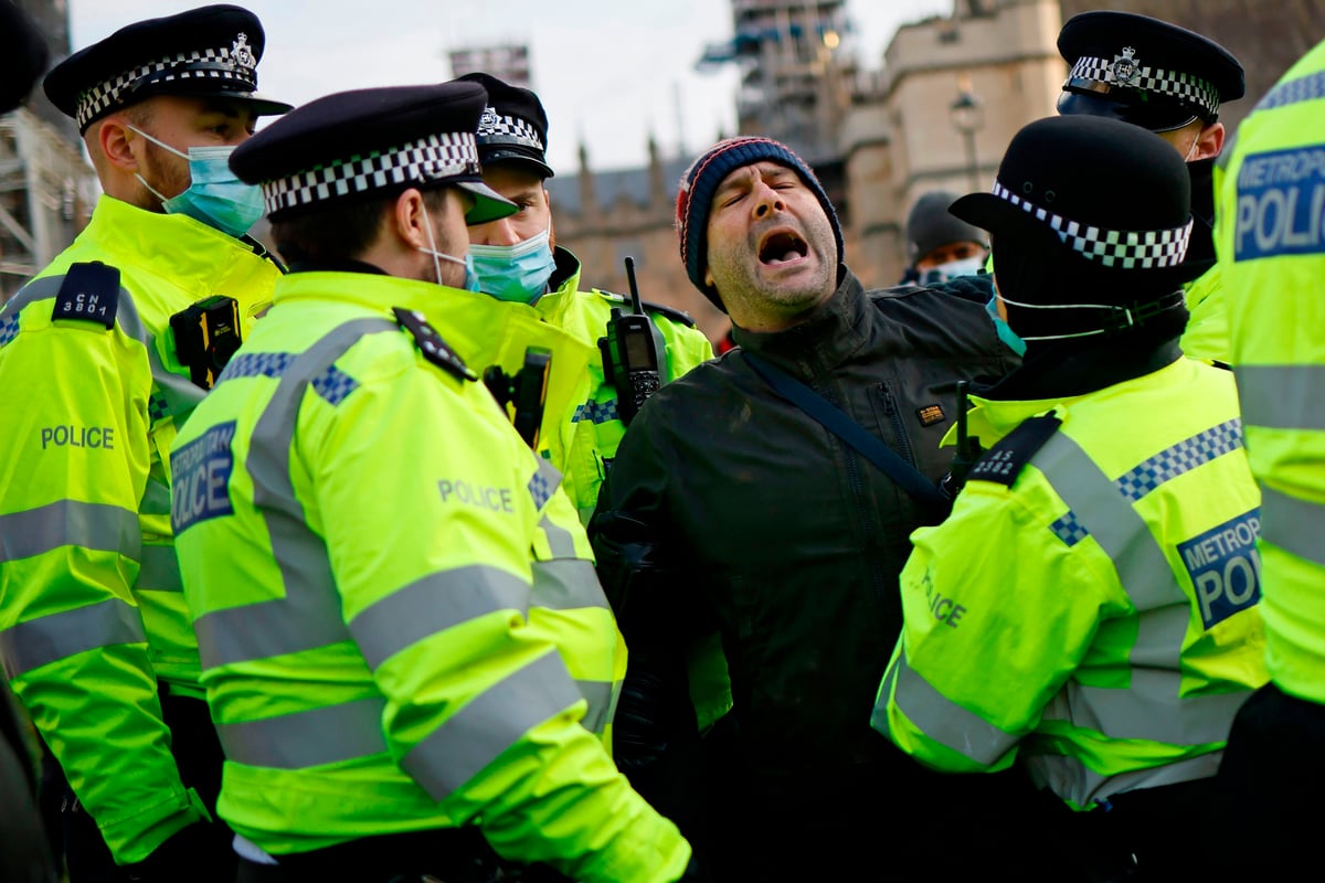 Anti-lockdown protests see 28 arrested in central london