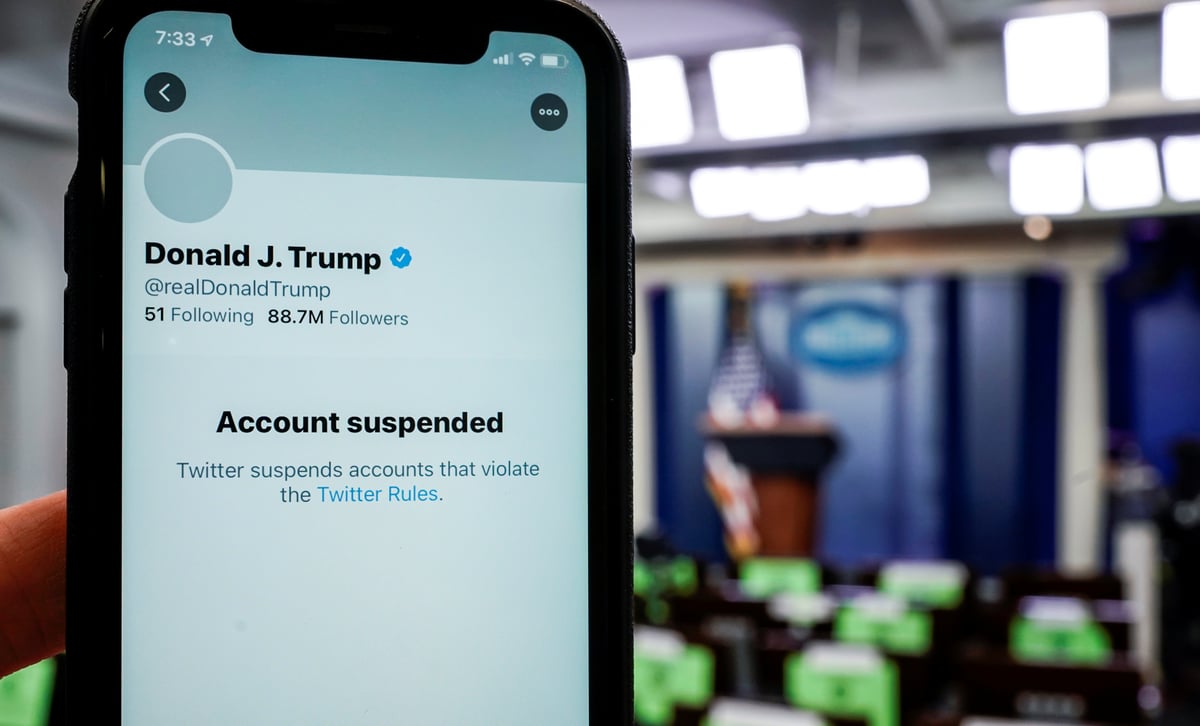 Twitter shares fall in first trading session after banning Trump