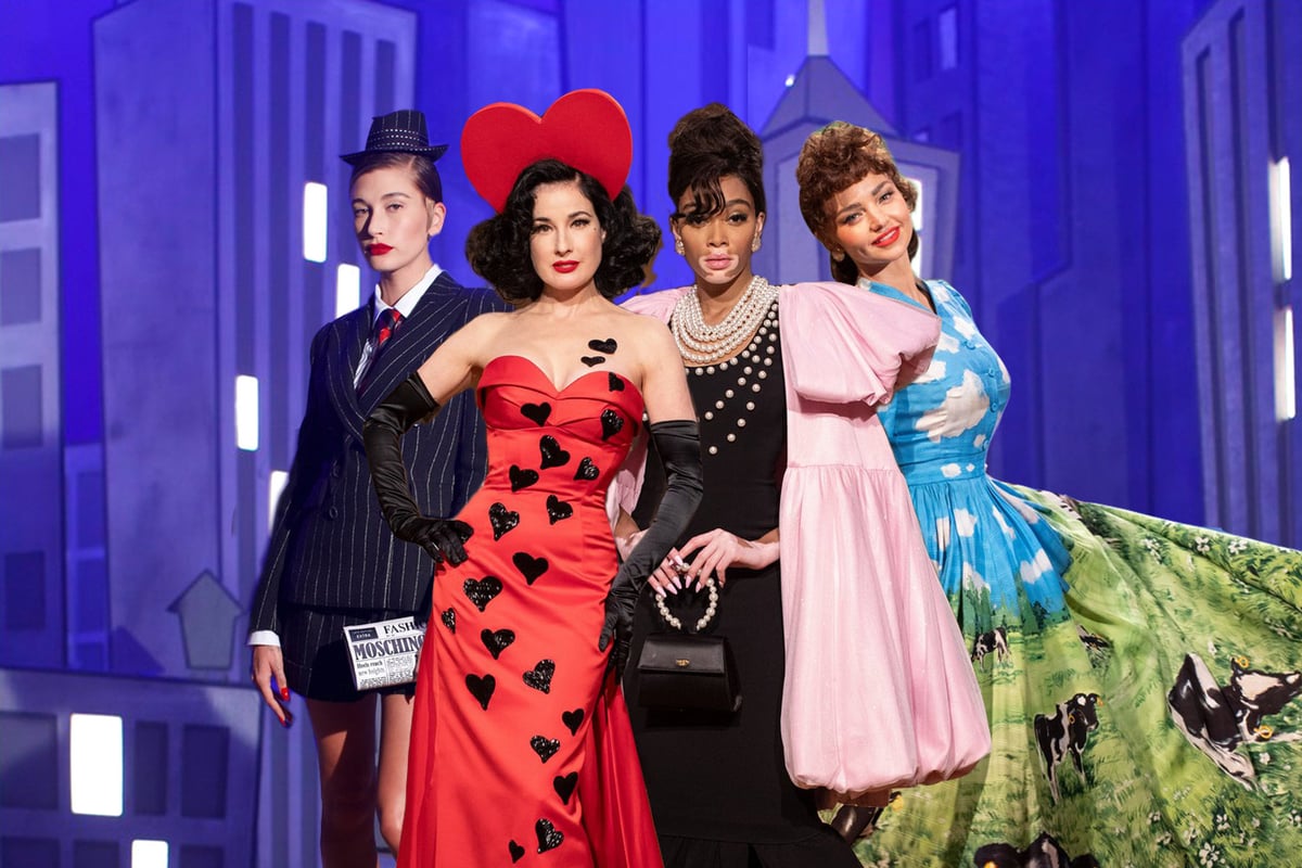 Moschino’s AW21 show featured Hailey Beiber and Miranda Kerr