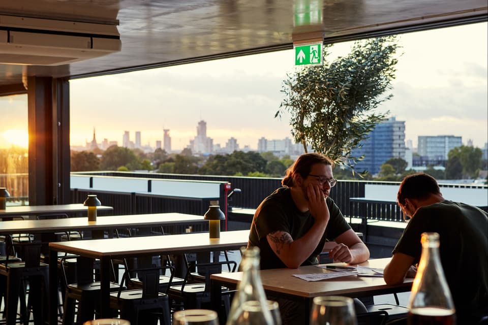 Forza Wine press shot, showing Peckham rooftop bar