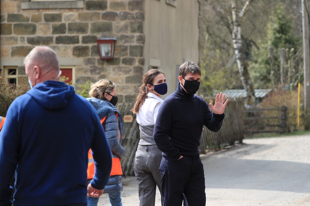 Tom Cruise pictured on set in the North York Moors