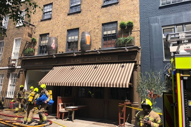 Over 70 firefighters take on blaze at Guy Ritchie’s Fitzrovia pub 