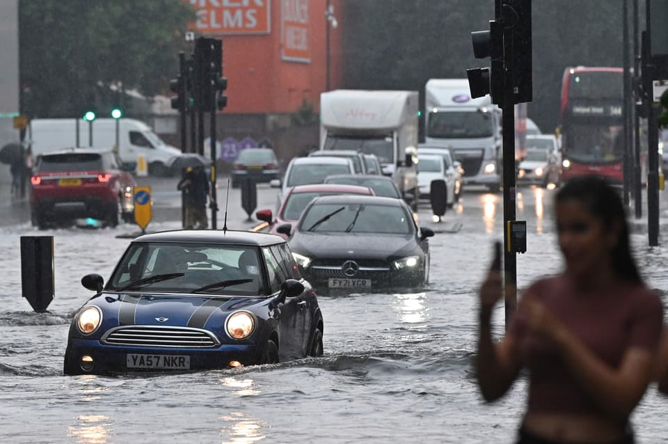 London flash floods Sunday