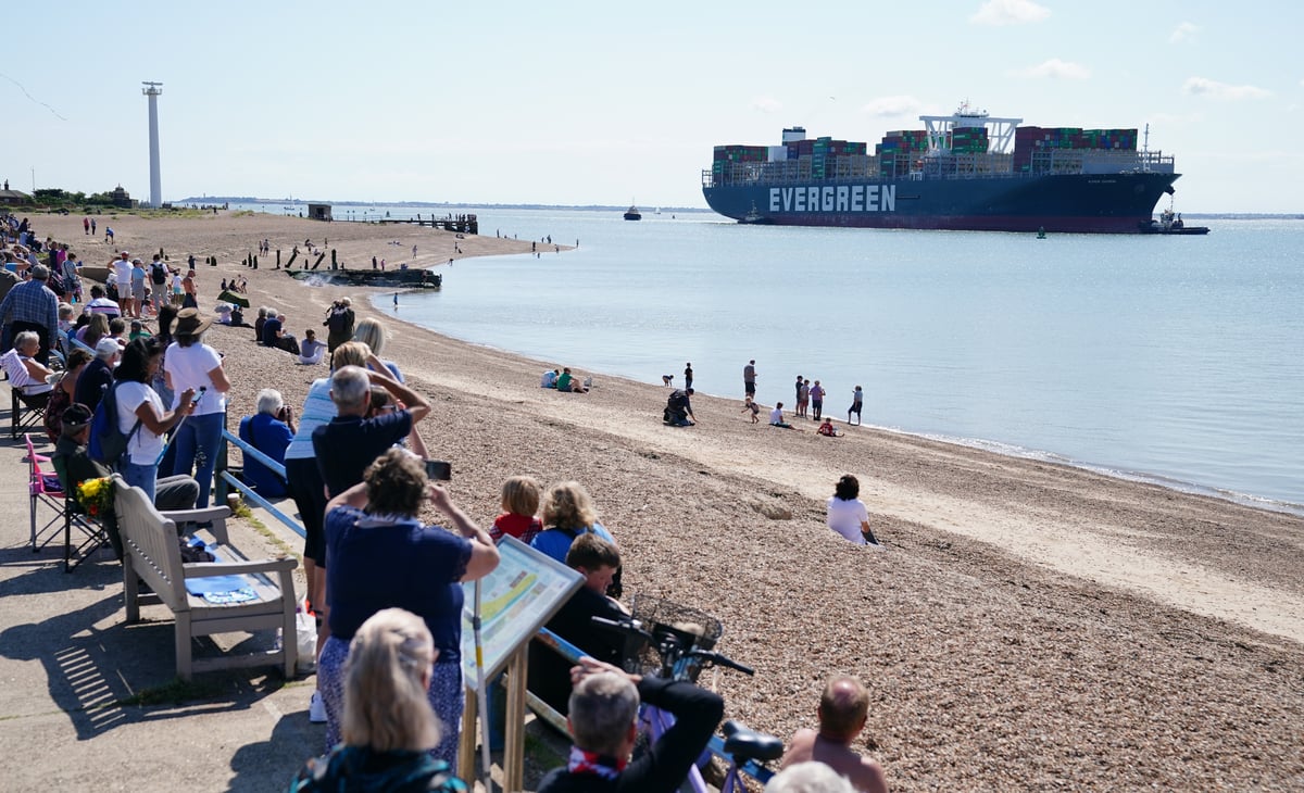 Ever Given docks in Felixstowe after blocking Suez Canal
