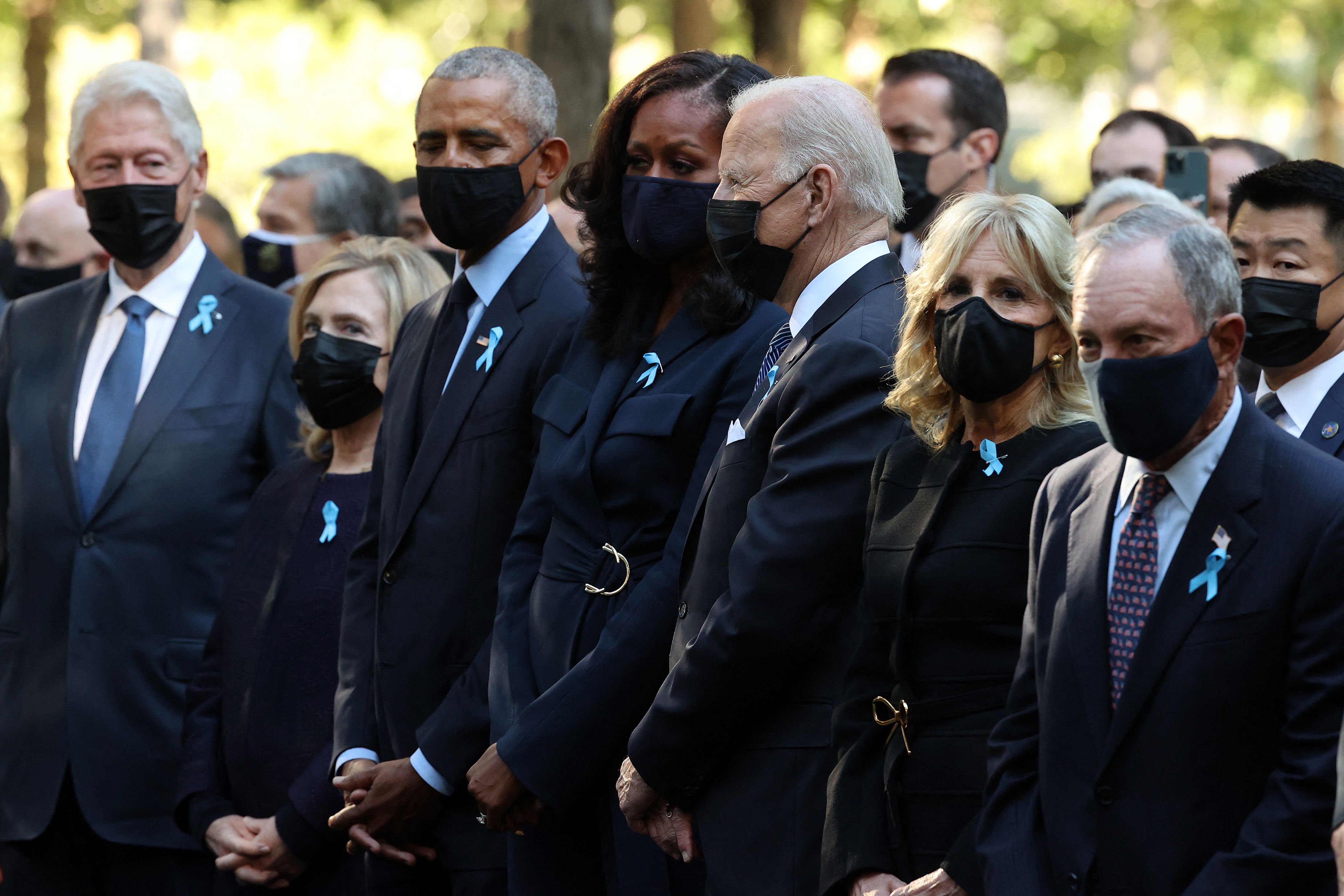 Biden unites with Obamas and Clintons during 9/11 moments of silence