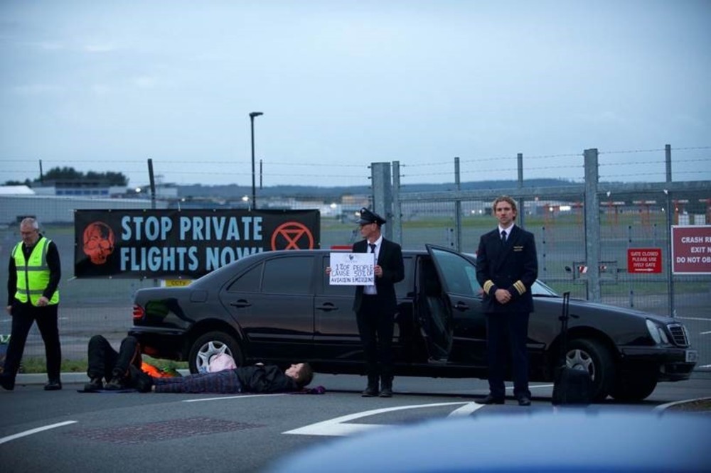Extinction Rebellions: Climate activists stage protest at airport 