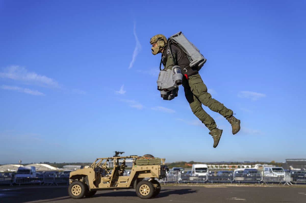 Jet suit display hints at future of armed forces
