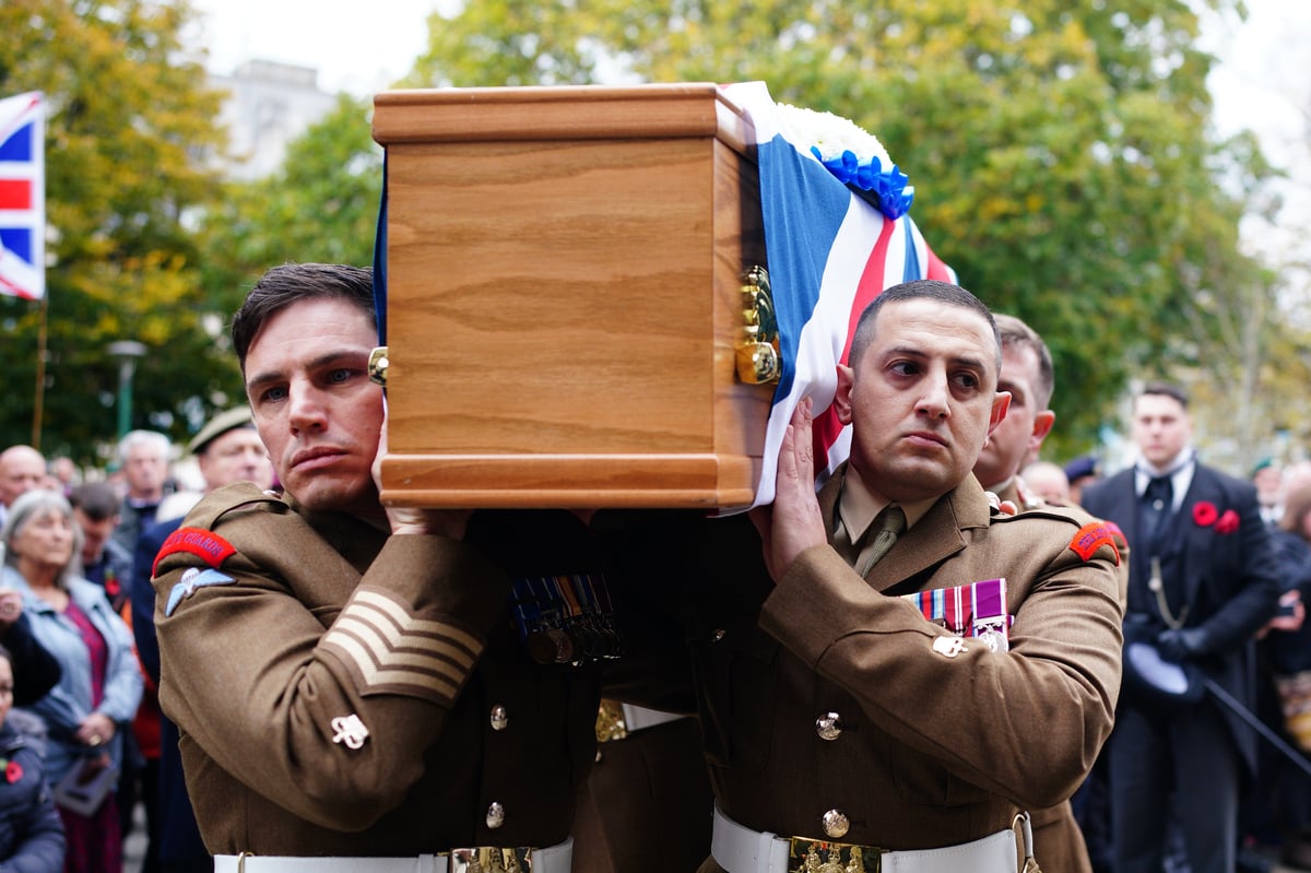 Politicians and bikers among mourners at funeral for veteran Dennis Hutchings