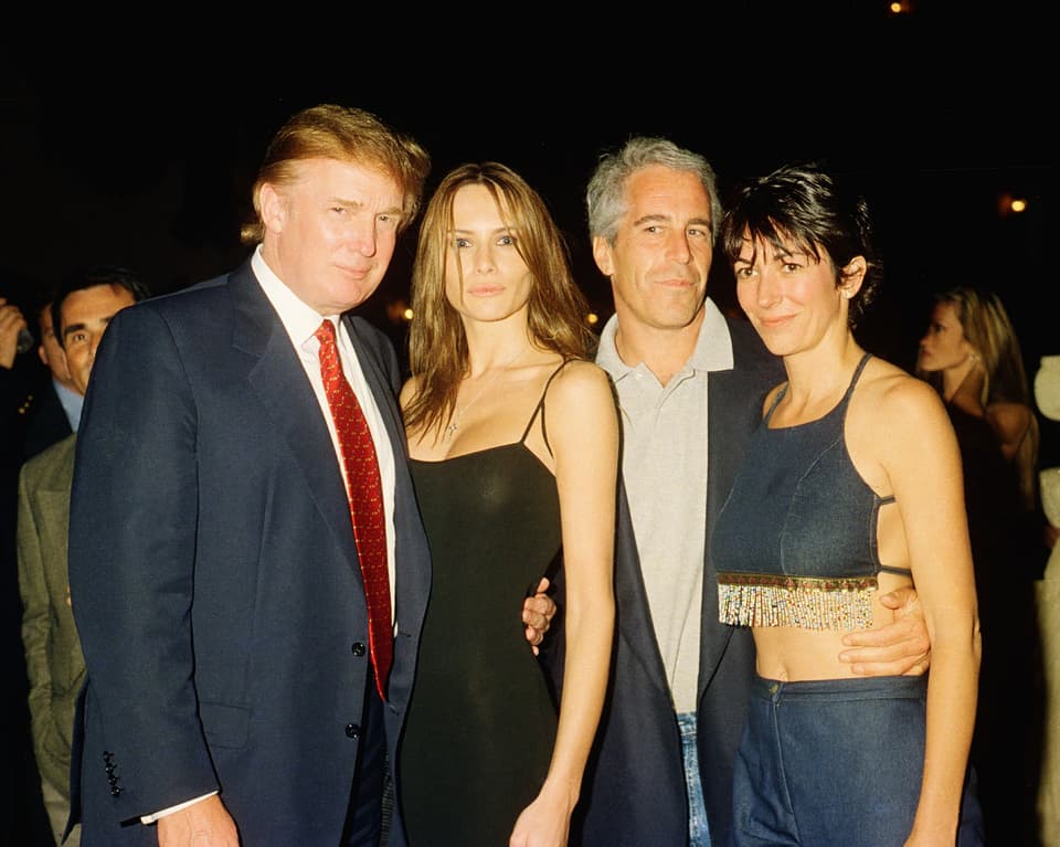 Donald Trump and wife Melania pictured with Jeffrey Epstein and Ghislaine Maxwell