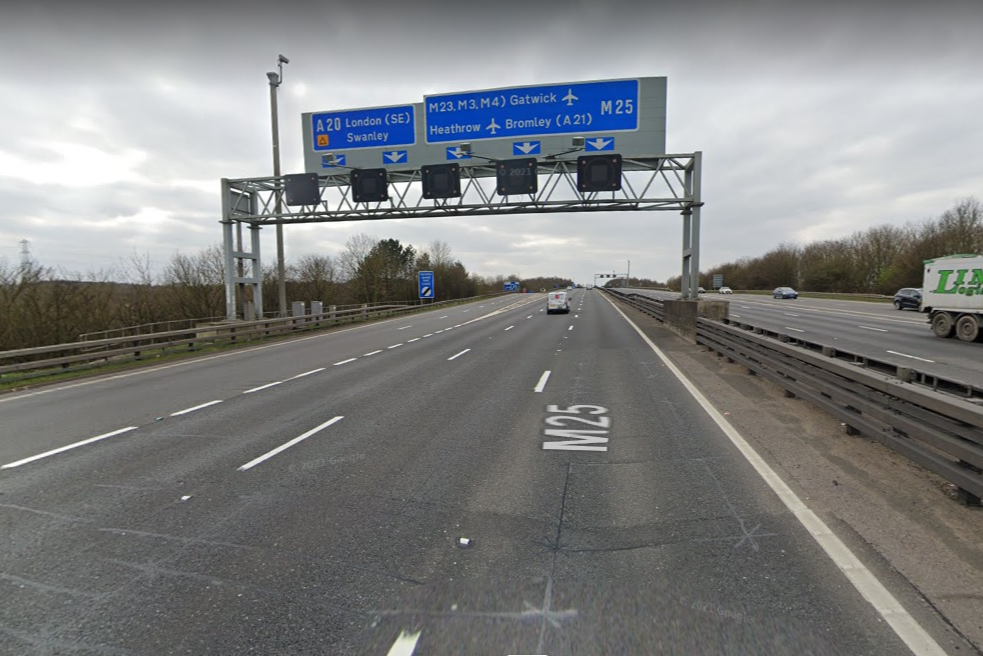 Police officer seriously injured in collision with motorbike on M25