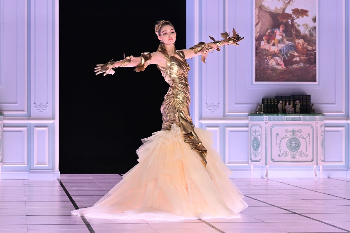Milan Fashion Week: Bella and Gigi walk in Moschino’s most bonkers collection to date