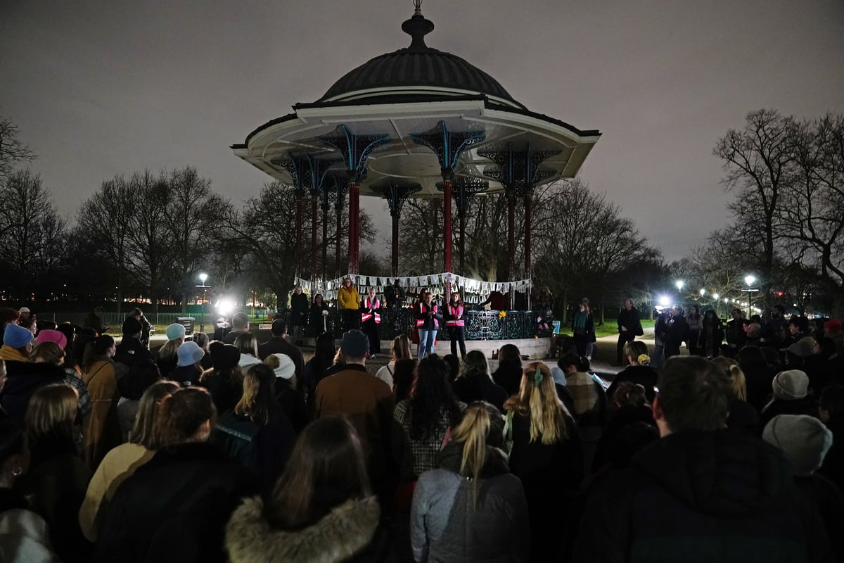 Hundreds mourn Sarah Everard at Clapham Common vigil year after her murder
