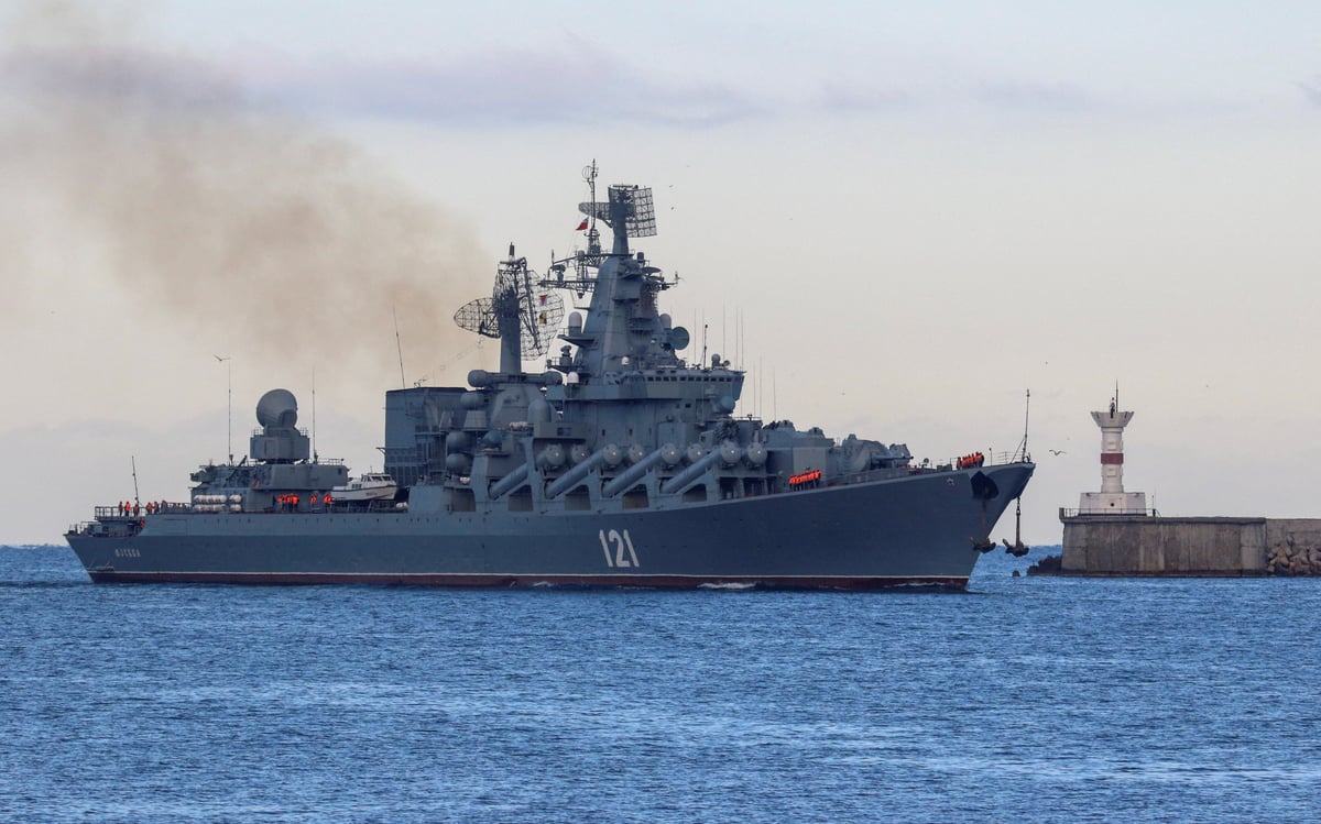 Sinking of warship Moskva means Russia likely to review position in Black Sea, says UK