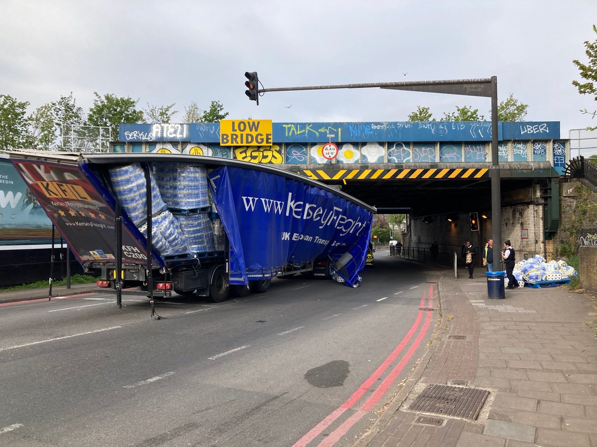 Lorry hits the skids as bridge incident sends loo roll flying