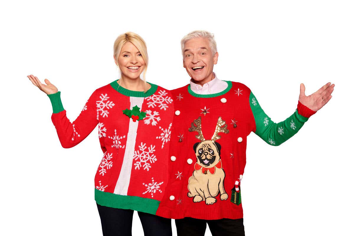 Celebrity duos don Christmas jumpers in aid of Save the Children