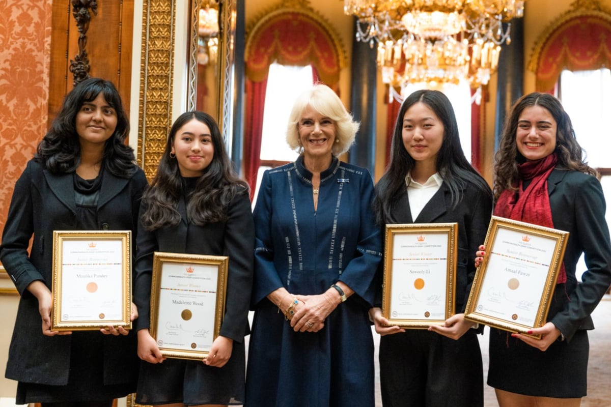 Commonwealth writing competition prize winners visit the Evening Standard 