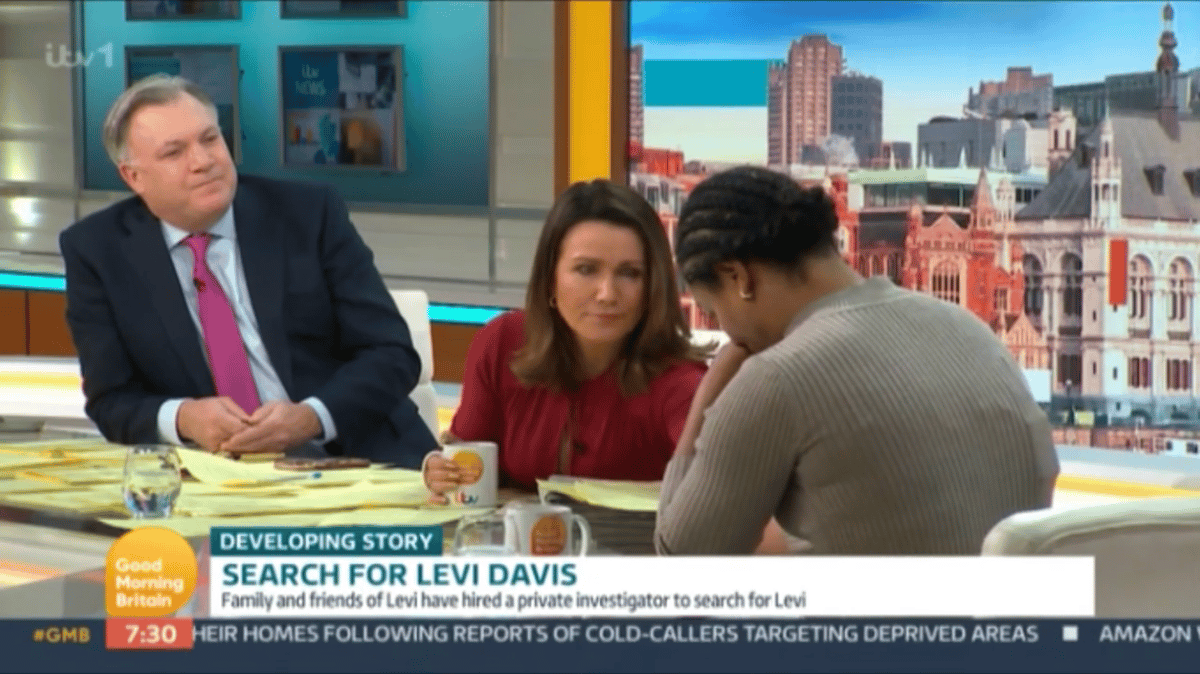 Susanna Reid walks off GMB set to comfort mother of missing Levi Davis
