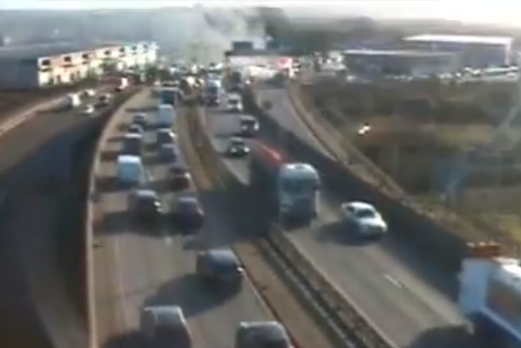 Traffic chaos on North Circular as firefighters tackle Chingford vehicle blaze