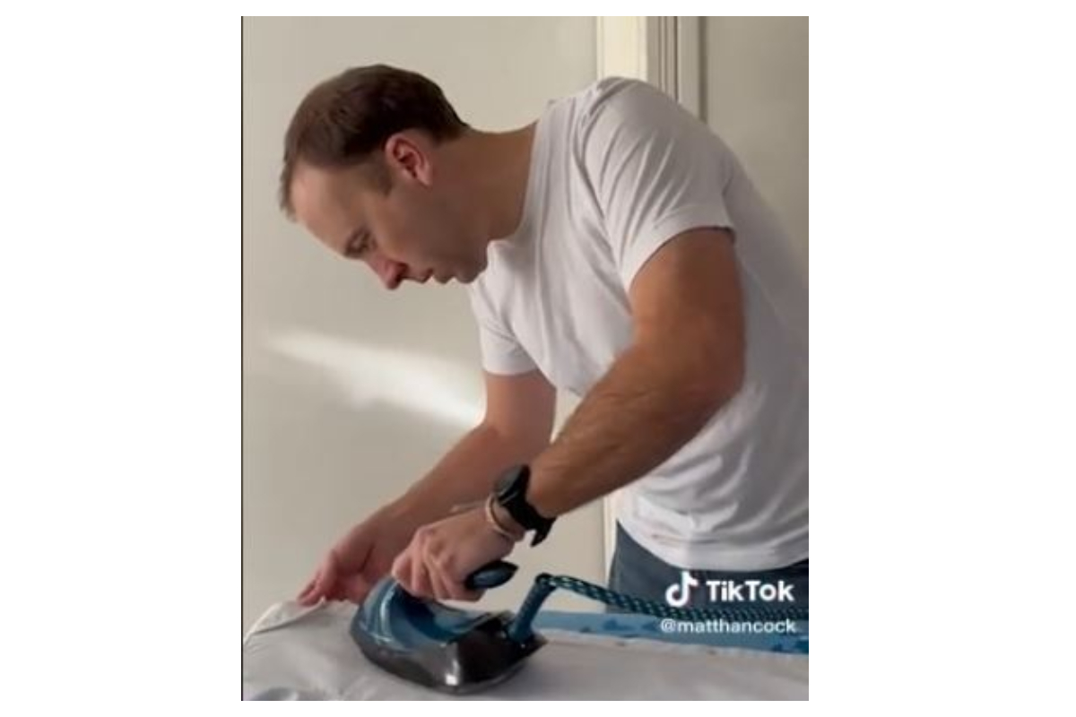 Matt Hancock baffles followers by ironing a shirt on TikTok