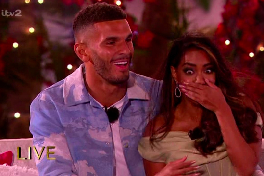 Love Island’s Sanam Harrinanan and Kai Fagan crowned winners of series nine