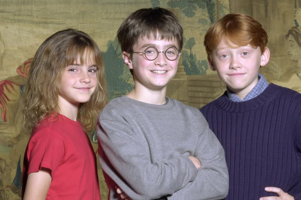 The three lead sof the Harry Potter franchise as kids