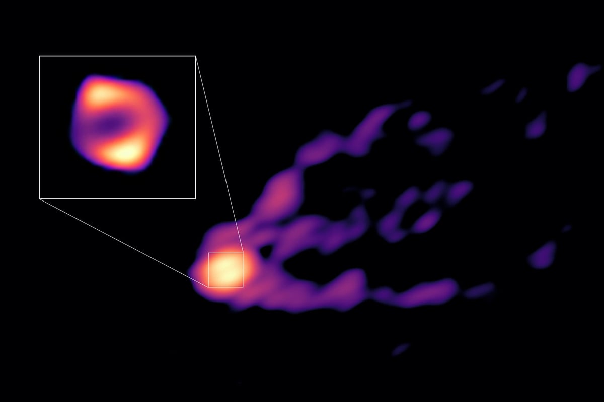 Astronomers unveil first direct image of a black hole expelling powerful jet