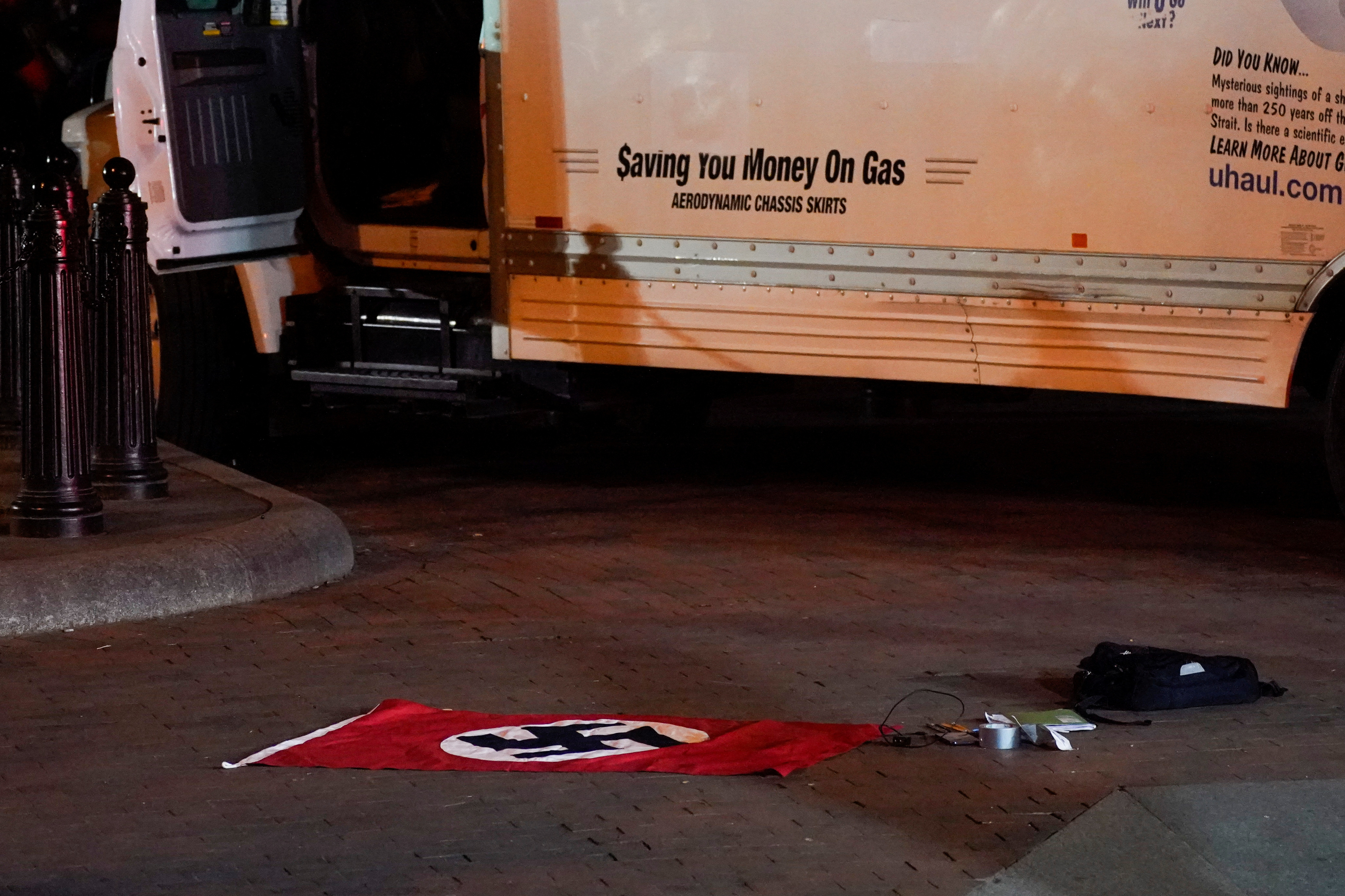 Nazi flag seized after truck crashes into barriers near White House