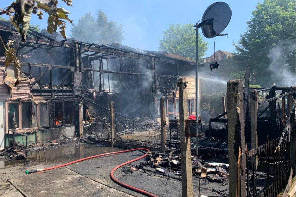 North Finchley fire: Row of terrace houses goes up in flame