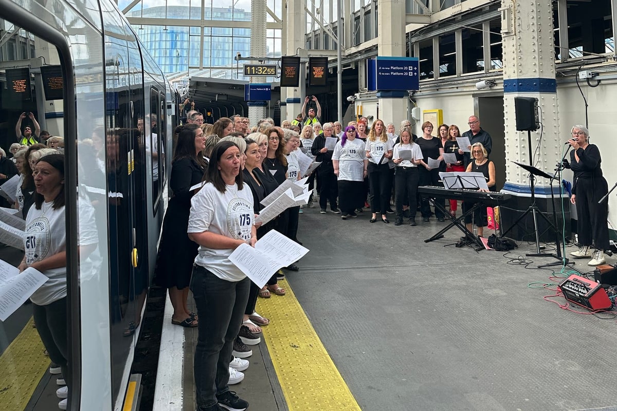 Rail staff perform Abba hit to mark London Waterloo’s 175th anniversary