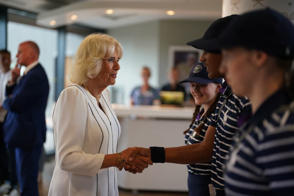 Queen Camilla Attends Wimbledon 2023