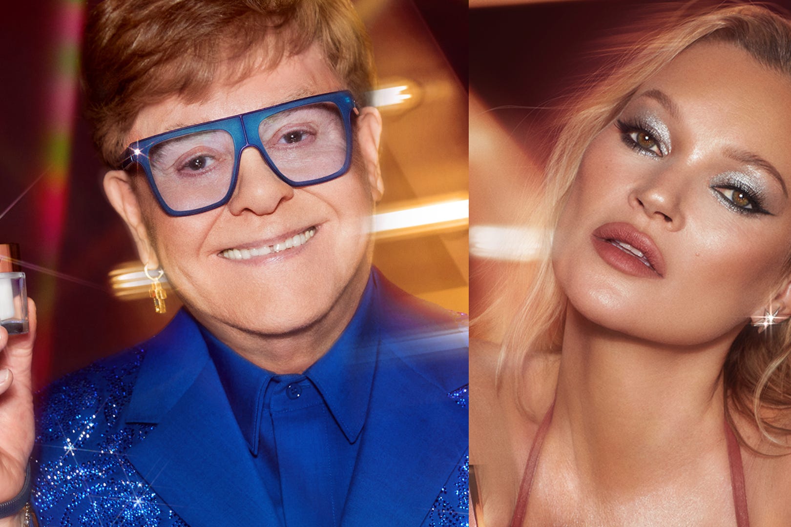 Sir Elton John and Kate Moss mark Christmas song in beauty campaign