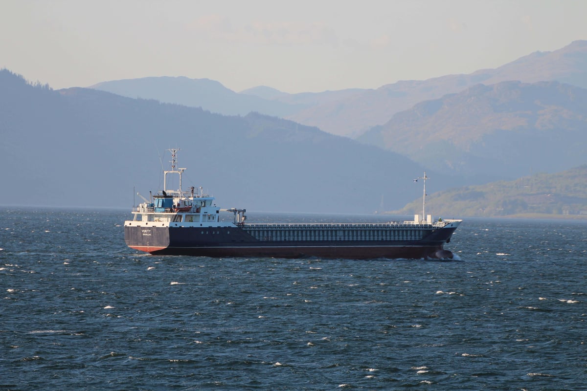 One dead and four missing after British cargo ship sinks in North Sea