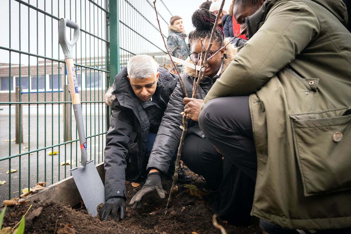 Sadiq Khan celebrates after funding 500,000 trees in London