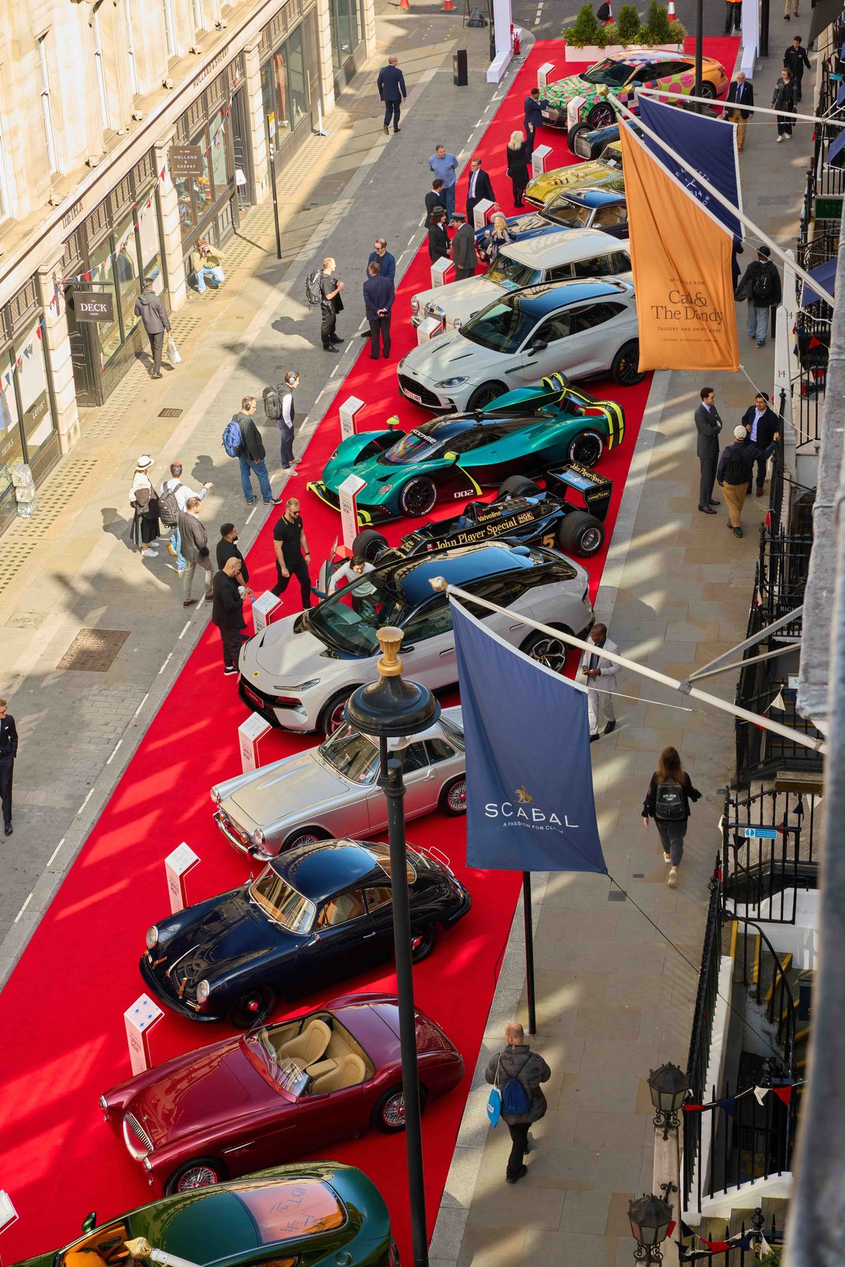 Savile Row hosts more than 40 glamorous cars and motorcycles