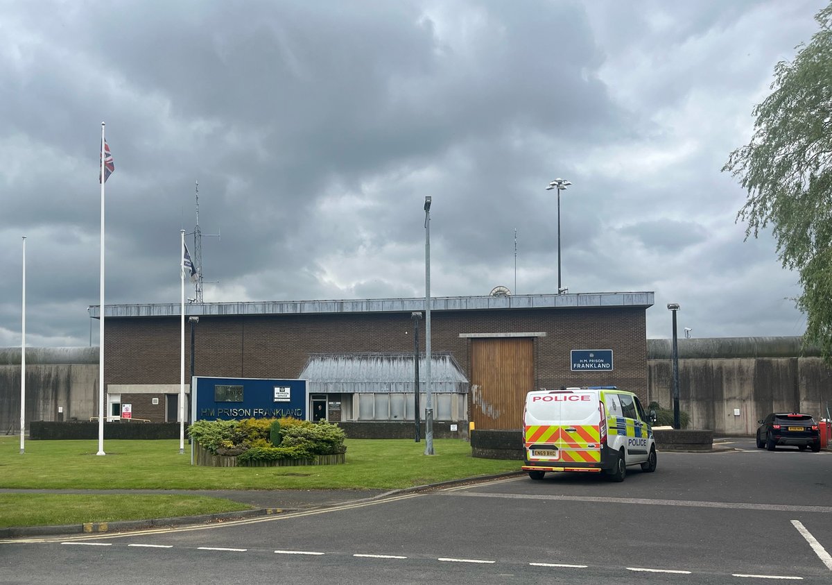 Man detained as police officer stabbed in chest at notorious Category A prison HMP Frankland 'stable'