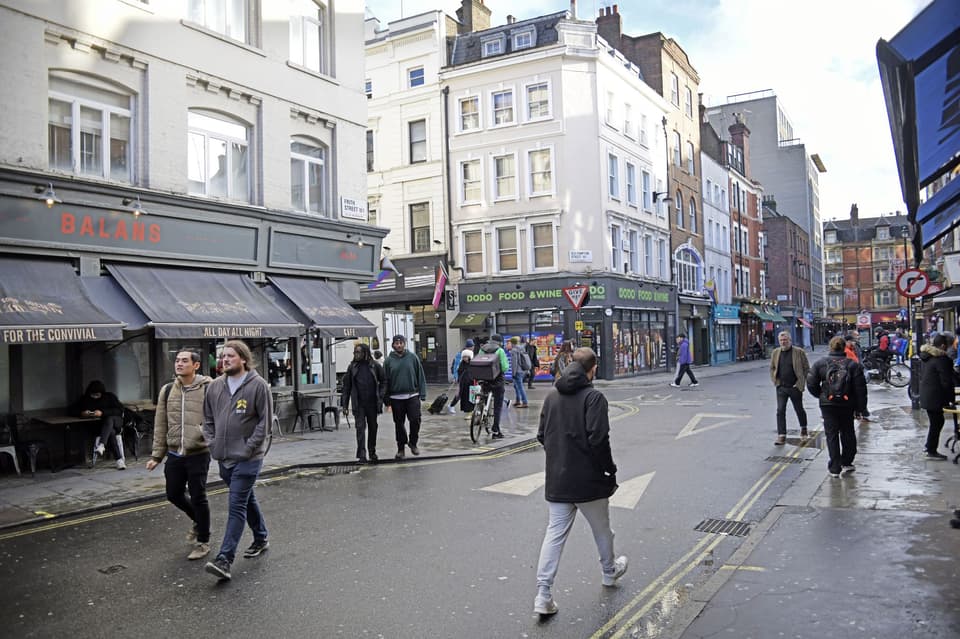 <p>Street scene, Dean Street, Central London.</p>