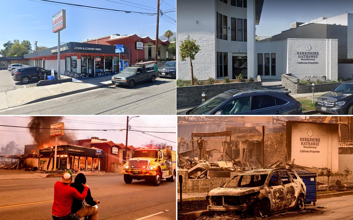 LA wildfires: Shocking before and after pictures show trail of devastation caused by California blazes