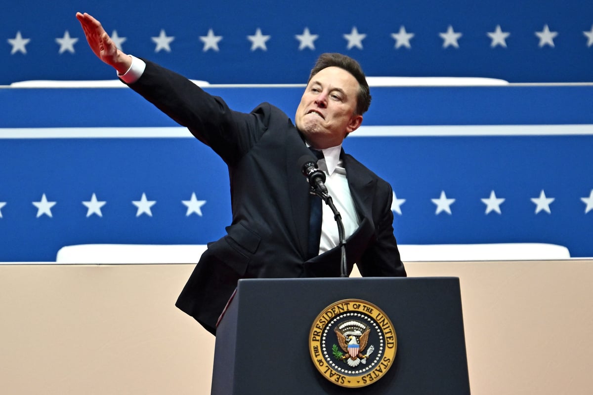 Elon Musk mocked in huge advert for 'Swasticar' months after he was accused of giving a 'Nazi-style' salute 