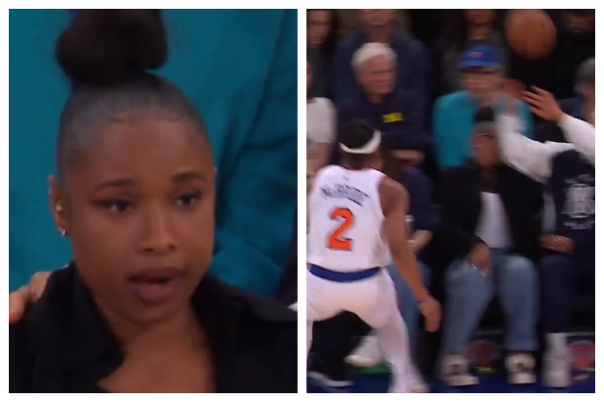 Jennifer Hudson shaken as she gets smashed in the face with basketball on date at Knicks game
