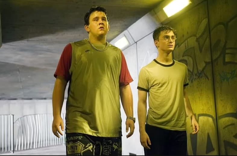 Melling as Dudley and Harry Potter (Daniel Radcliffe) in The Order of the Phoenix 