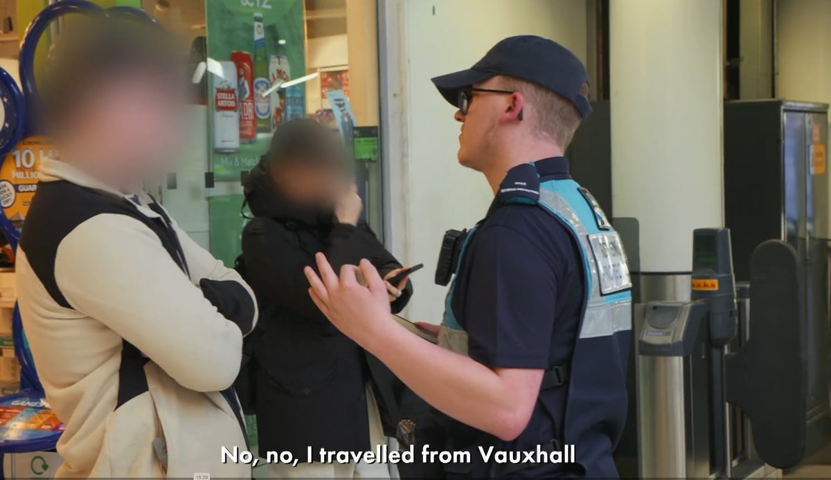 Moment suspected 'short farer' is warned he could be committing fraud as he's challenged at busy London station