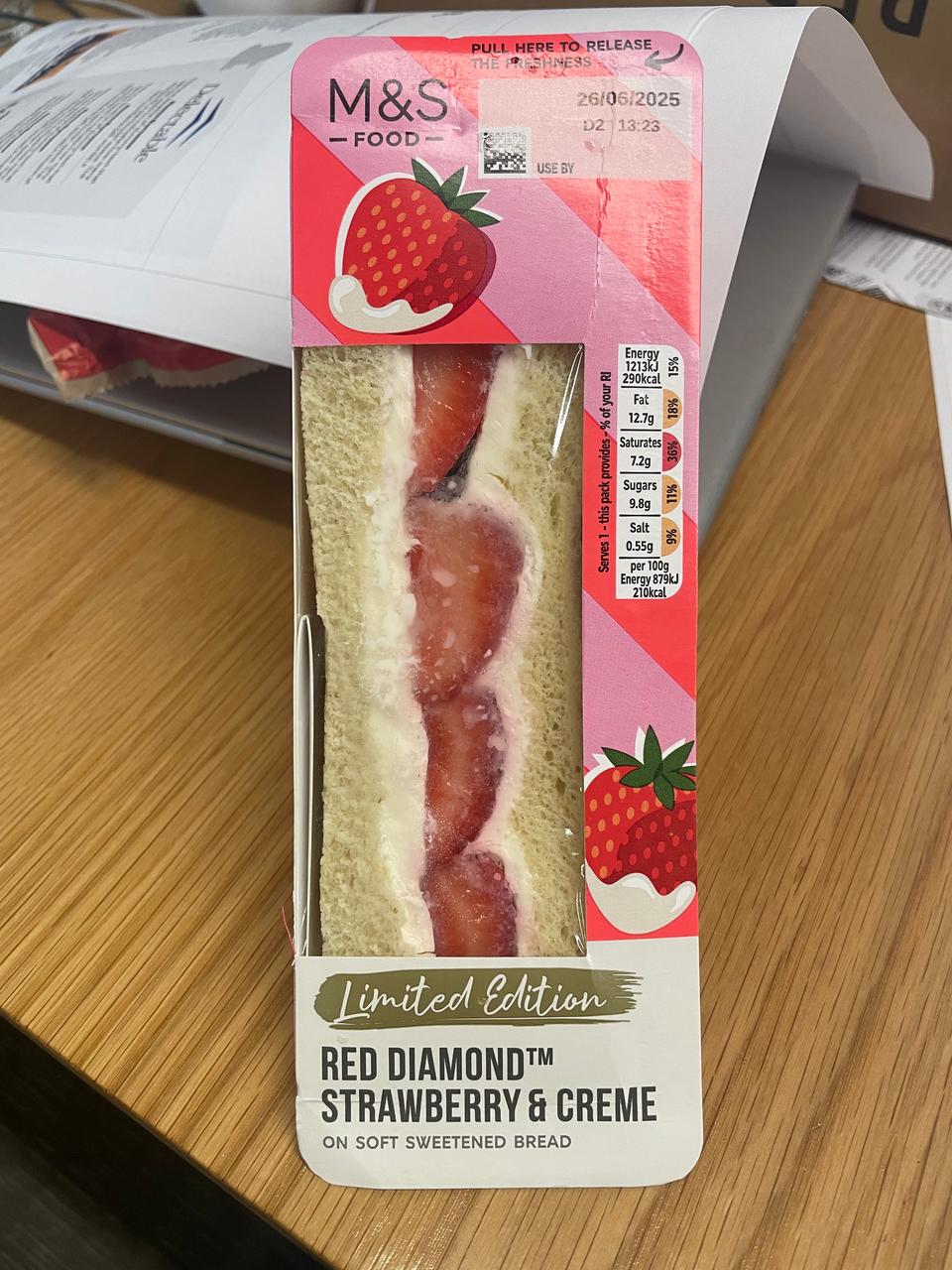 M&S strawberries and cream sando