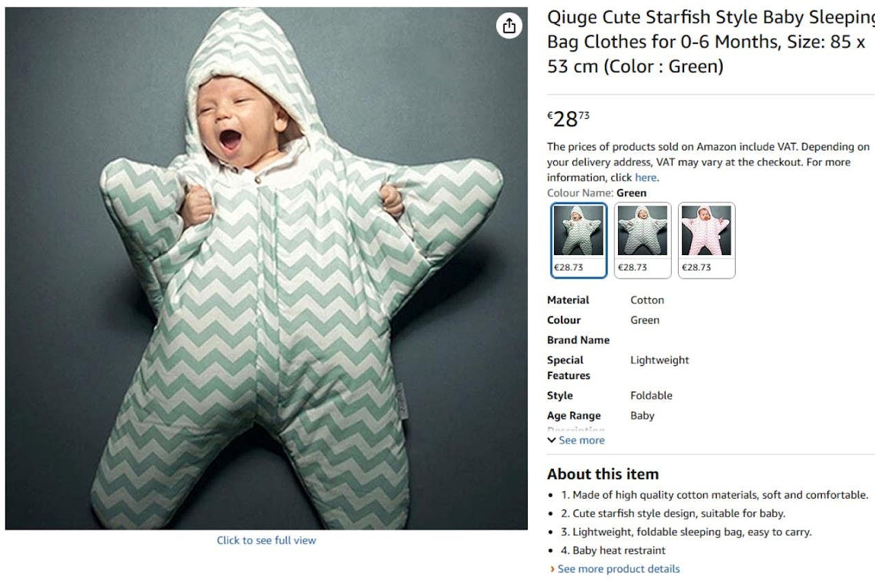 Sleeping bags for babies found on eBay pose suffocation risk 