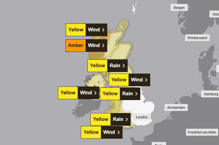 UK weather: Storm Bram sparks eight Met Office warnings as London temperature hits balmy 15C