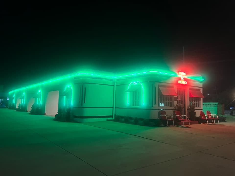 Carthage Boots Court Hotel at night