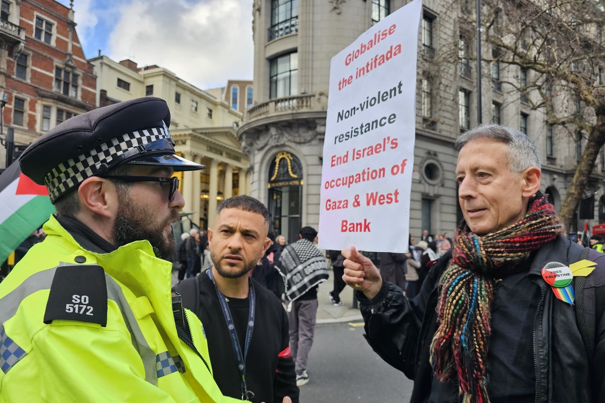 Fourteen arrested including campaigner Peter Tatchell as thousands of pro-Palestine and Ukip protesters descend on capital