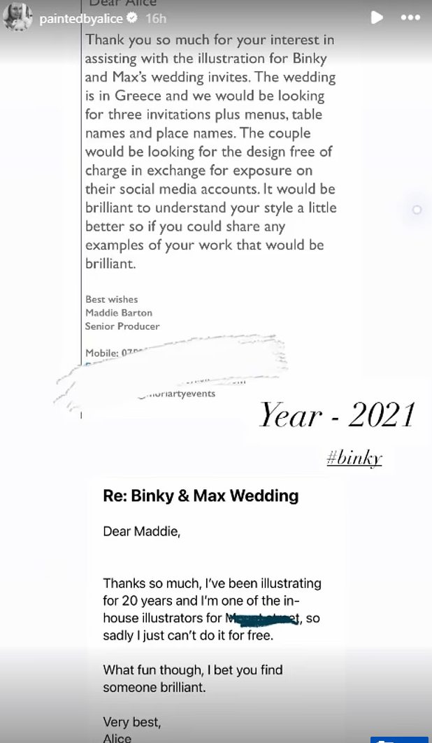 Binky Felstead free wedding invites request 